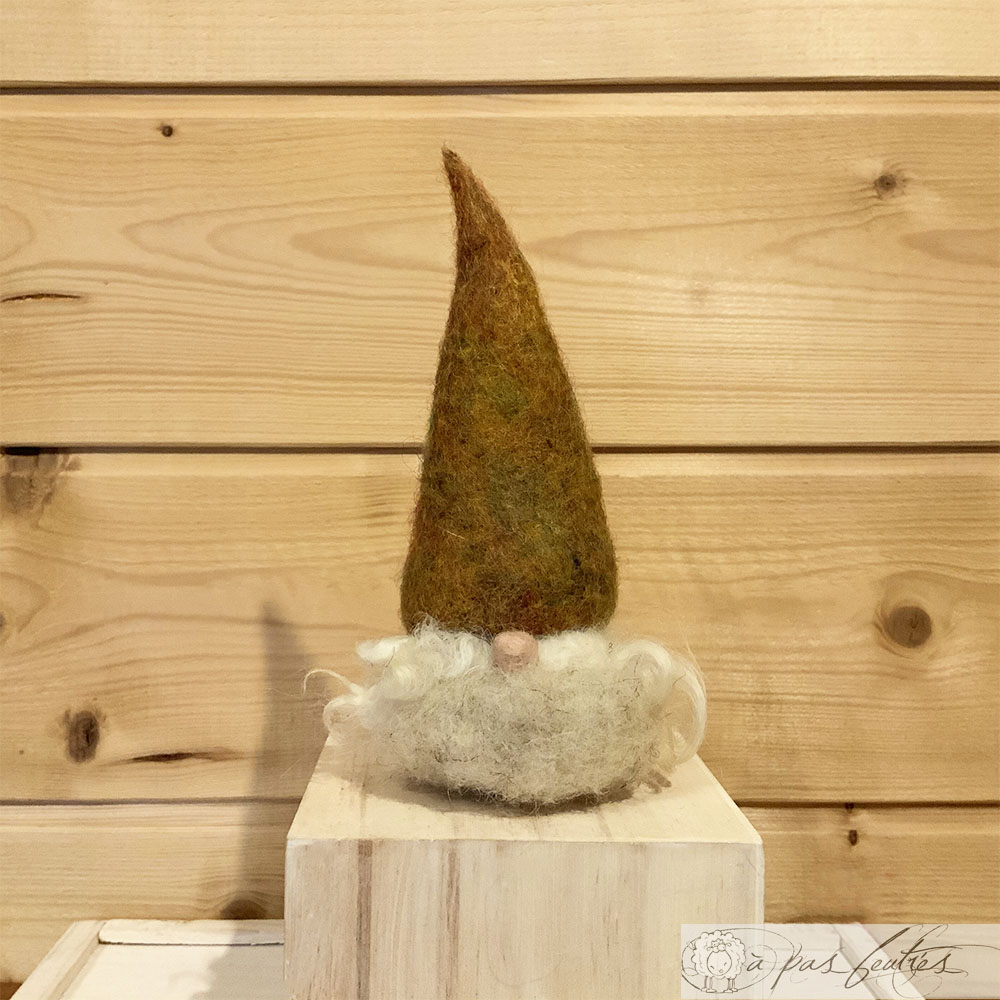 Garden Gnome pendaison arbre de Noël décoration commerce équitable Feutre Laine Vintage