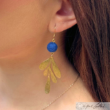 Boucles d'oreilles pendantes bleues marine